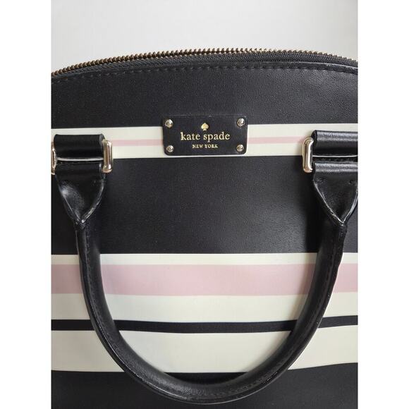 Kate Spade Carli Grove Street Classic Stripe Black Pink White - Picture 2 of 9